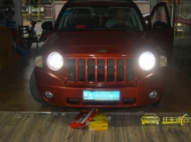 JEEP指南者改原装Q5双光透镜,欧司朗灯泡,奥迪安定器,白色天使眼