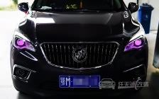 别克昂科威车灯改装国产定制HL5双光透镜、飞利浦XV 4800K 氙气灯泡、紫色恶魔眼