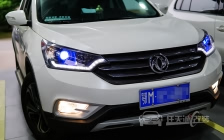 东风风神AX7车灯改装任天诚钻石版双光透镜、飞利浦XV 4800K 氙气灯泡、蓝色恶魔眼