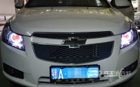 雪佛兰科鲁兹 车灯改装奥迪Q5原装小糸双光透镜、全新飞利浦D1S灯泡、天使眼、恶魔眼
