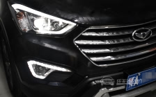 现代全新胜达 车灯改装上海奥迪Q5双光透镜、欧司朗D1S 4300K灯泡、澳兹姆D1S安定器
