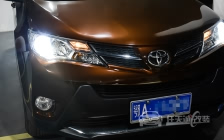 丰田RAV4 车灯改装升级海拉6双光透镜、飞利浦XV氙气灯泡、光导天使眼、德派示宽灯
