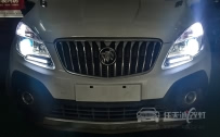 别克昂科拉 车灯改装德国海拉5全新透镜、商包飞利浦D1S 4200K氙气灯泡、法雷奥安定器