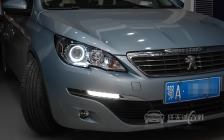 标致308S 车灯改装上海奥迪Q5双光透镜、全新飞利浦XV氙气灯泡、澳兹姆安定器、天使眼