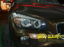 宝马X1全国首例改装4透镜 Q5双光透镜 进口欧司朗氙气灯泡 仿宝马光导天使眼