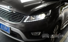 起亚智跑 车灯改装上海原厂小糸欧标Q5双光透镜、欧司朗D1S 4300K氙气灯泡、光导天使眼