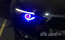 东南DX7 车灯改装升级原厂小糸Q5双光透镜、岩崎D2H 5500K氙气灯泡、红色恶魔眼、