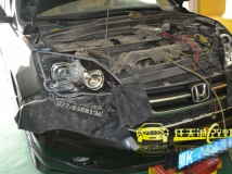 本田CRV 改装奥迪Q5双光透镜 海蓝星安定器 雪莱特灯泡 宝马天使眼