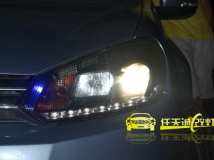 大众高尔夫6 改装奥迪Q5原厂小糸双光透镜 欧司朗灯泡