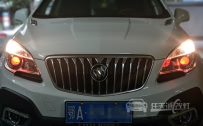 别克昂科拉 大灯改装AES金钢Q5双光透镜、雪莱特氙气灯泡、欧司朗红色高亮恶魔眼