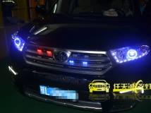 丰田新款汉兰达 改装韩版泪眼 爆闪 宝马款白色天使眼