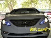 现代索纳塔8索8 改装奥迪Q5全进口双光透镜 Q5安定器 飞利浦D3S灯泡