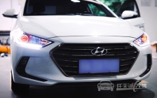 现代领动改装升级树懒舒黄金版LED双光透镜红色恶魔眼泪眼