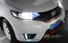 本田飞度 车灯改装原厂小糸Q5双光透镜、飞利浦XV D1S氙气灯泡、澳兹姆 D1S安定器