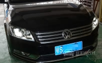 [随州改灯]大众迈腾 低配改装升级原厂高配U形LED泪眼日行灯双光透镜氙气大灯总成