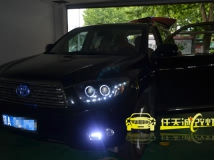 丰田汉兰达 改装奥迪Q5双光透镜 奥迪A6L安定 欧司朗D3S灯泡