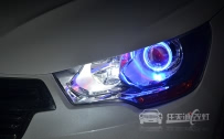 雪铁龙C4L 大灯改装Q5原厂双光透镜、全新飞利浦D1S 4200K灯泡、蓝色天使眼、恶魔眼